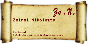 Zsirai Nikoletta névjegykártya
